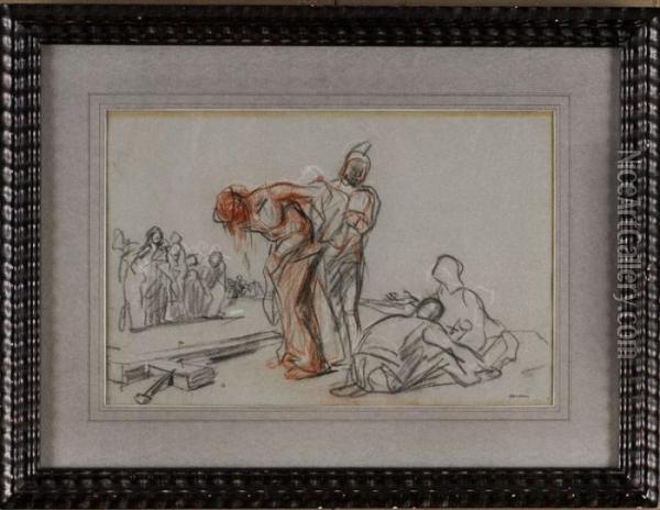 Christ Stripped Of His Robe Oil Painting - Jean-Louis Forain