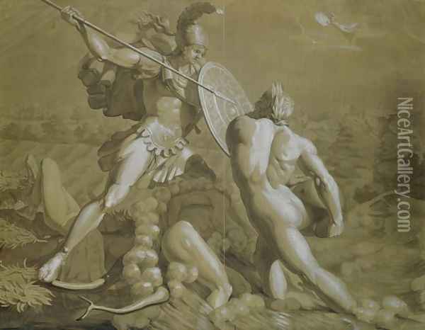 Fight of Achilles with the River Scamander 2 Oil Painting - Philipp Otto Runge