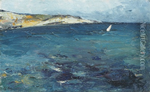 Sea At Kavarna Oil Painting - Gheorghe Petrascu