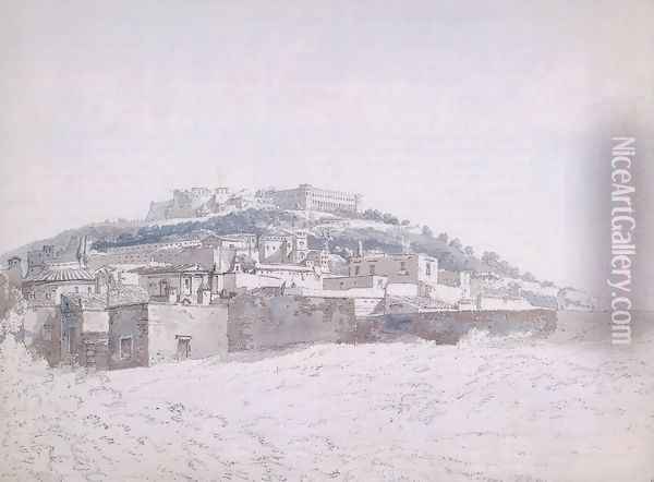 View of Monte Casino (after J.R.Cozens) Oil Painting - Thomas Girtin