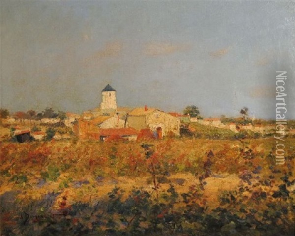 Village De Provence Oil Painting - Louis-Jules Dumoulin