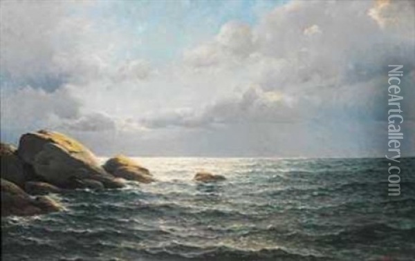 Solglimt Ved Kysten Oil Painting - Lauritz Haaland