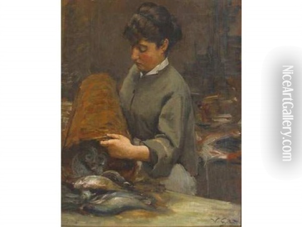 Jeune Poissonniere Oil Painting - Victor Gabriel Gilbert