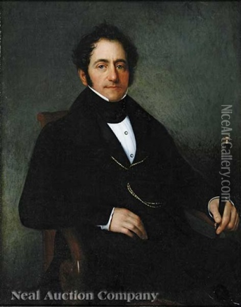 Portrait Of Emile Tanneret Oil Painting - Jacques Guillaume Lucien Amans