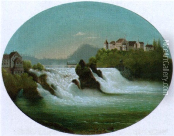 Der Rheinfall Bei Schaffhausen Oil Painting - Joseph Buehlmann