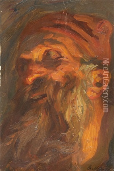 Bildnisstudie Eine Bartigen Mannes Oil Painting - Arthur Kampf