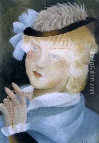 Jeune Fille En Bleu Oil Painting - Alice Hohermann
