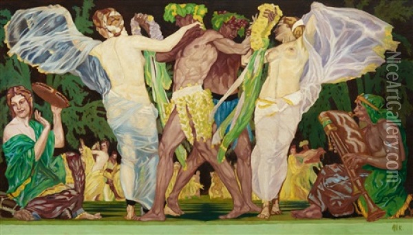 Dancers Oil Painting - Arthur Ignatius Keller