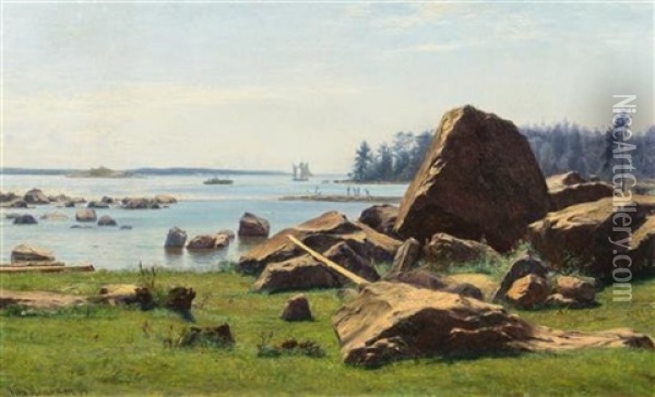 Coastal Scene, 1889 Oil Painting - Vilhelm Karl Ferdinand Arnesen