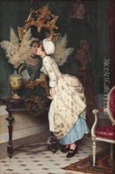 A Kiss For The Reflection Oil Painting - Pietro Torrini