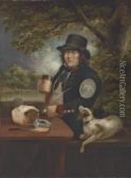 Portrait Of A Waterman In The Service Of The Earl Of Altamont Oil Painting - George Morland