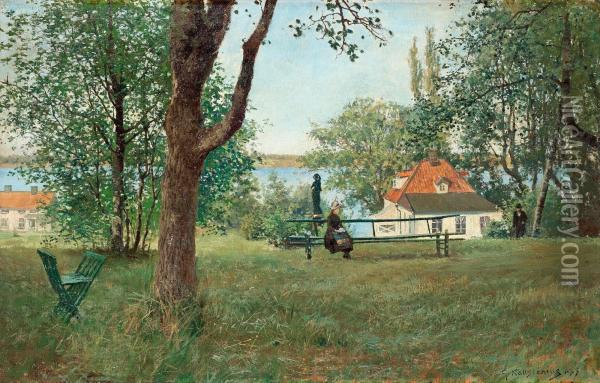 Place Of Meeting Oil Painting - Gottfrid Kallstenius