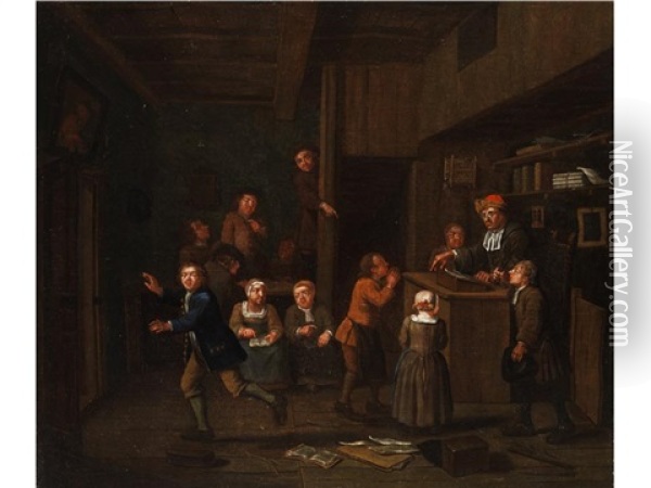 Der Strenge Schulunterricht Oil Painting - Jan Josef Horemans the Elder