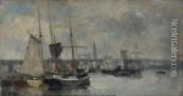 Le Port De Rouen Oil Painting - Albert Lebourg