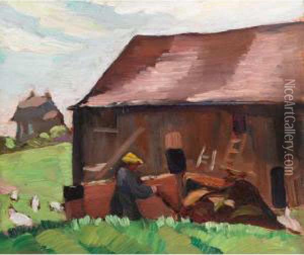 Barns Oil Painting - Sarah Margaret A. Robertson