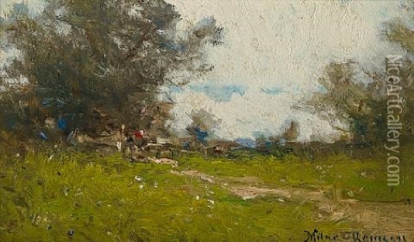 Meadow Path (+ 3 Others, Various Sizes; 4 Works) Oil Painting - Milne Ramsey