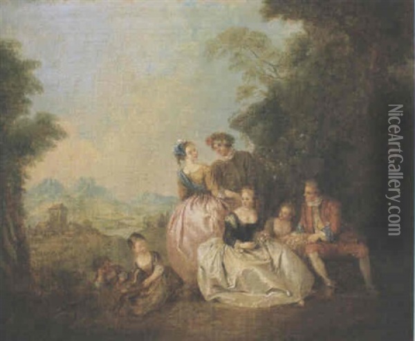 Fete Champetre Oil Painting - Jean-Baptiste Pater