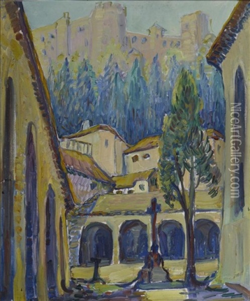 The Courtyard Oil Painting - Russell Cheney