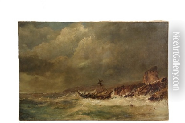 Coastal Shipwreck Oil Painting - Arthur Wilde Parsons