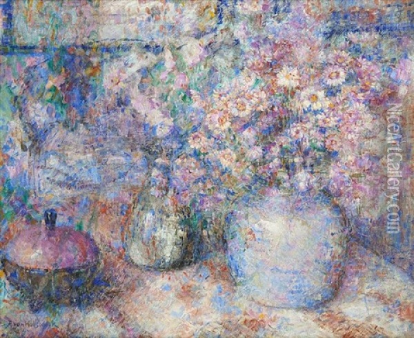 Rayons De Soleil Sur Le Bouquet De Fleurs Oil Painting - Albert Van Holsbeeck
