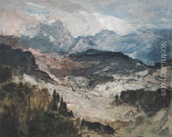 La Vallee Du Paillon Oil Painting - Louis Marie Desire-Lucas