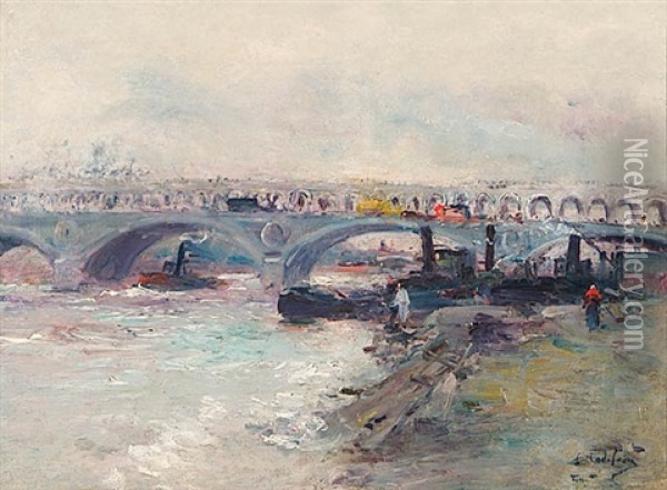 Le Viaduct D' Auteuil Oil Painting - Gustave Madelain