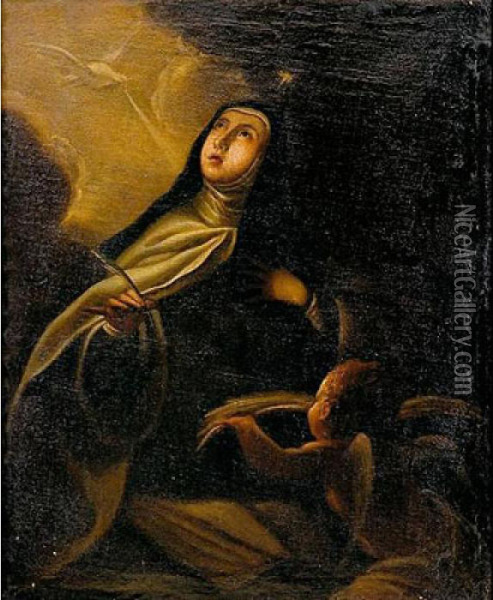 Santa Teresa De Jesus Oil Painting - Juan Vicente De Ribera