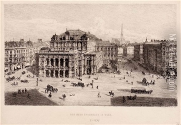 Das Neue Operhaus In Wien Oil Painting - Rudolf von Alt