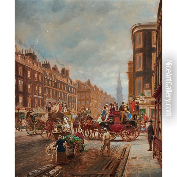 St. Martin's Square Oil Painting - Edward Lamson Henry