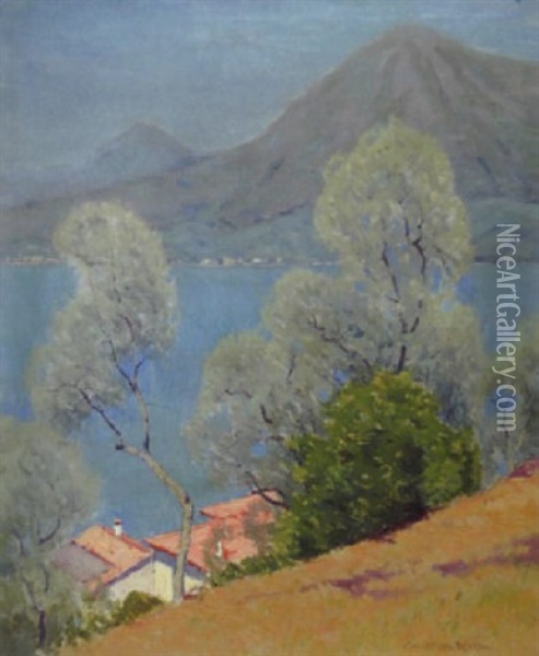 Blue And Silver, Lake Como Oil Painting - Charles Warren Eaton