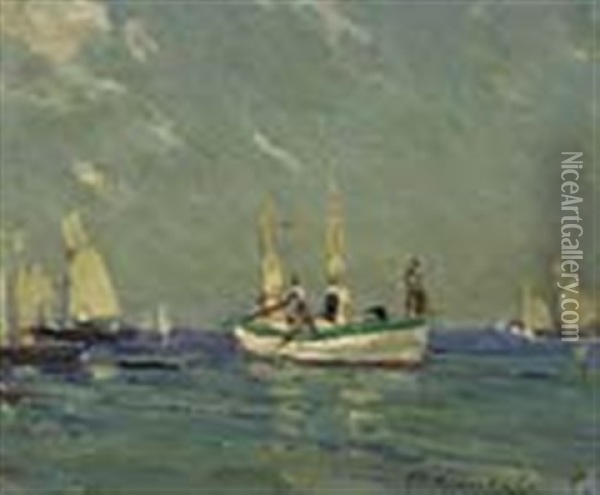 Sailboats Oil Painting - Farquhar McGillivray Strachen Knowles