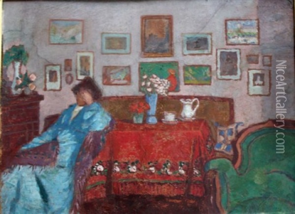 Scene D'interieur Oil Painting - Jozsef Rippl-Ronai