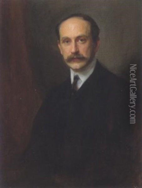 Portrat Eines Herrn Mit Schnurrbart Oil Painting - Philip Alexius De Laszlo