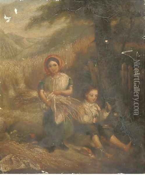 Children of the corn Oil Painting - Charles Passey