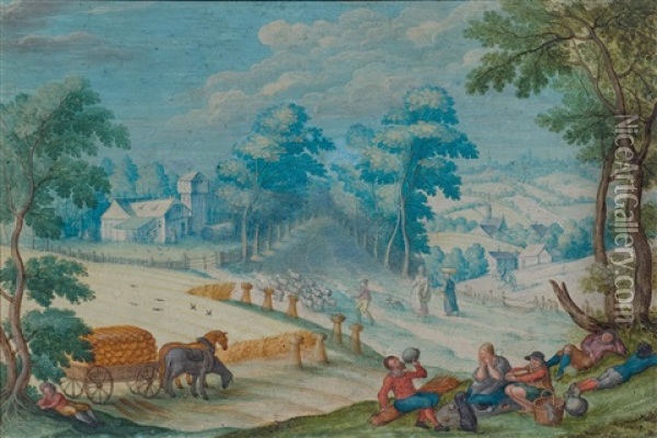 Resting During The Grain Harvest (allegory Of Summer) Oil Painting - Frans Boels