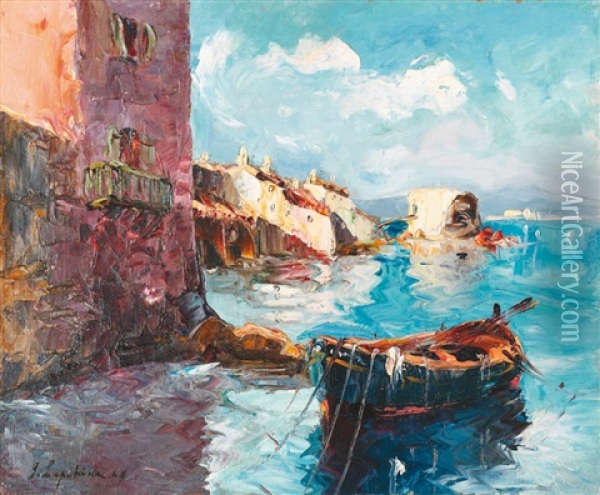 Bord De Mer Oil Painting - Georgi Alexandrovich Lapchine
