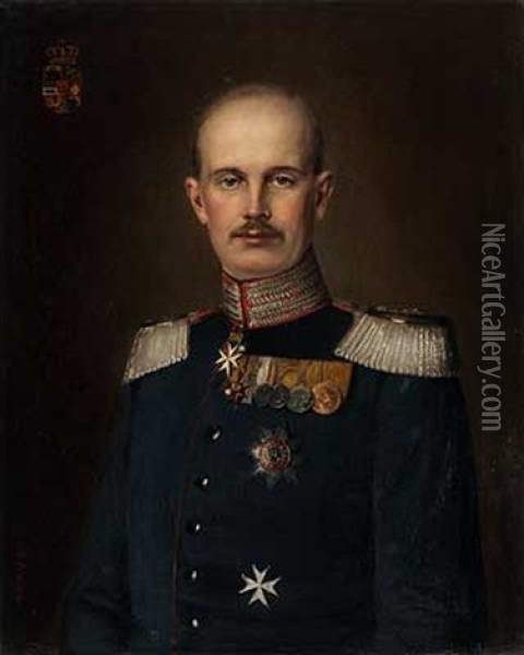 Portrait Von Friedrich Franz Von Mecklenburg Oil Painting - Louise (or Luise) Schmidt