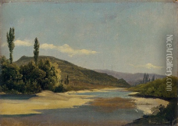 A View Of The River Birse, Near Bale, Switzerland Oil Painting - Alexandre Calame