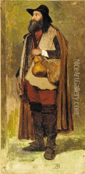 Italian Hunter Oil Painting - Albert Bierstadt