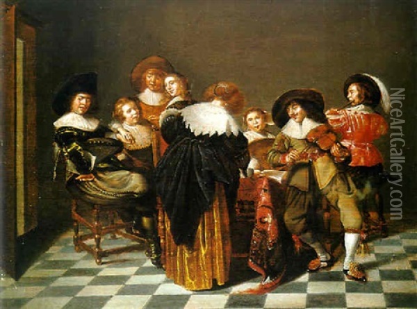 Le Concert Galant Oil Painting - Dirck Hals