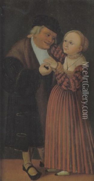 Das Ungleiche Paar Oil Painting - Lucas Cranach the Elder