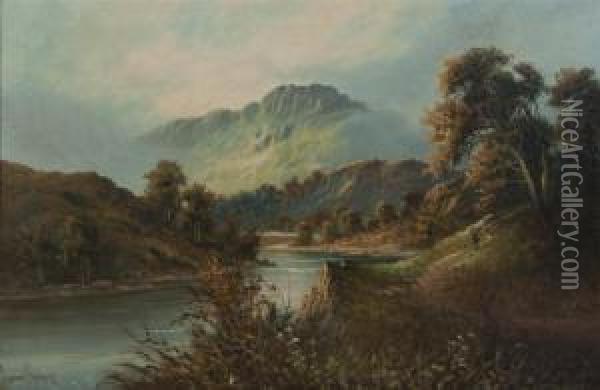 Highland River View Oil Painting - Aubrey Ramus
