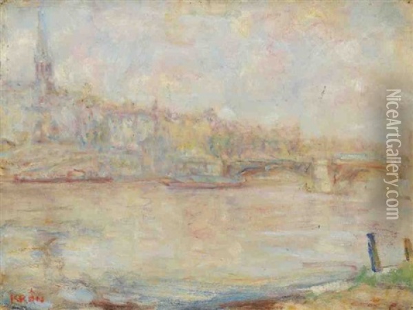 Pont Sur La Seine Oil Painting - Paul Kron