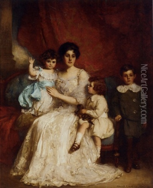 A Family Portrait Oil Painting - William Mouat Loudan