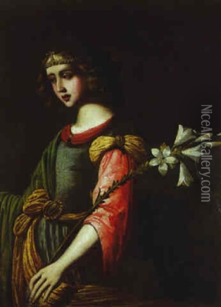 Sainte Agnes Oil Painting - Francesco Curradi