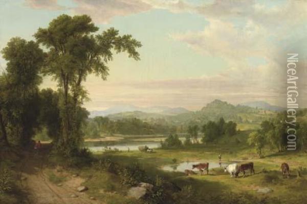 Pastoral Landscape Oil Painting - Asher Brown Durand