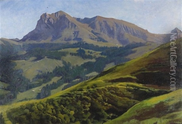 Sommerliche Gebirgslandschaft Oil Painting - Albert Lugardon