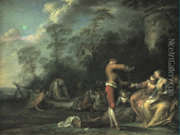 Fete Galante Oil Painting - Jacques Sebastien Le Clerc