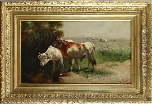 Vaches Dans Les Pres Oil Painting - Henry Schouten