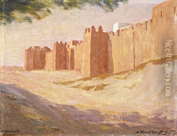 Hammamet, Vue Des Remparts Oil Painting - Alexandre Roubtzoff